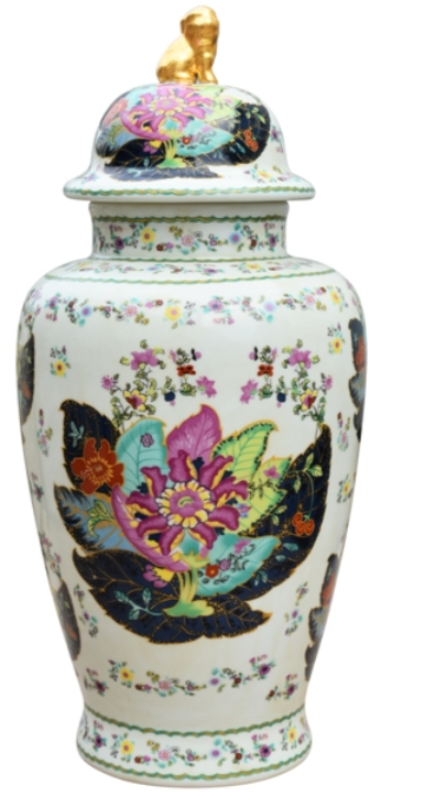 Extra Large Tobacco Leaf Temple Jar