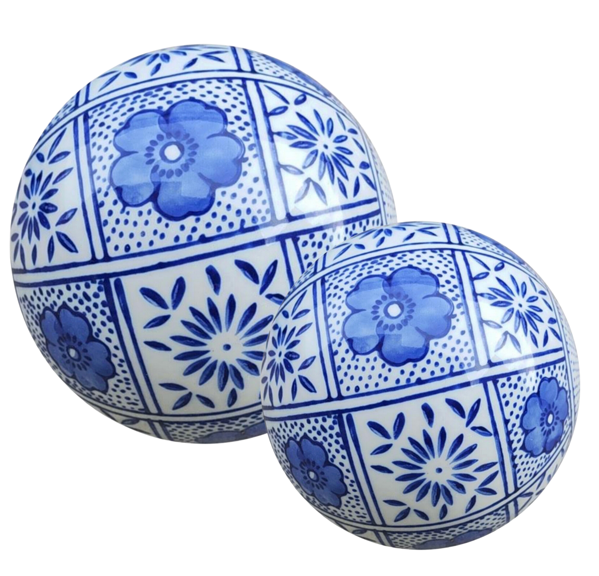 Floral & Patchwork Leaf Porcelain Ball (2 Sizes)