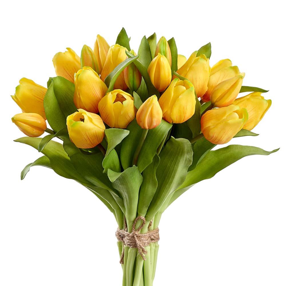 Lifelike Yellow Tulip Bouquet
