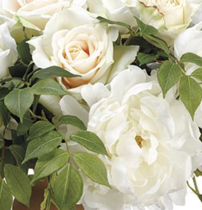 Peony & Rose in Rust Urn