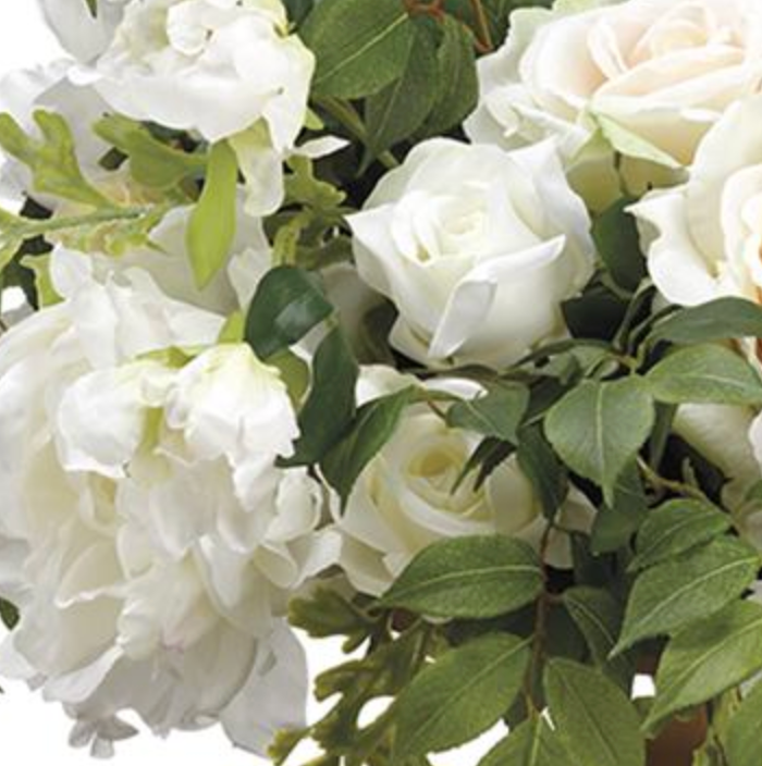 Peony & Rose in Rust Urn