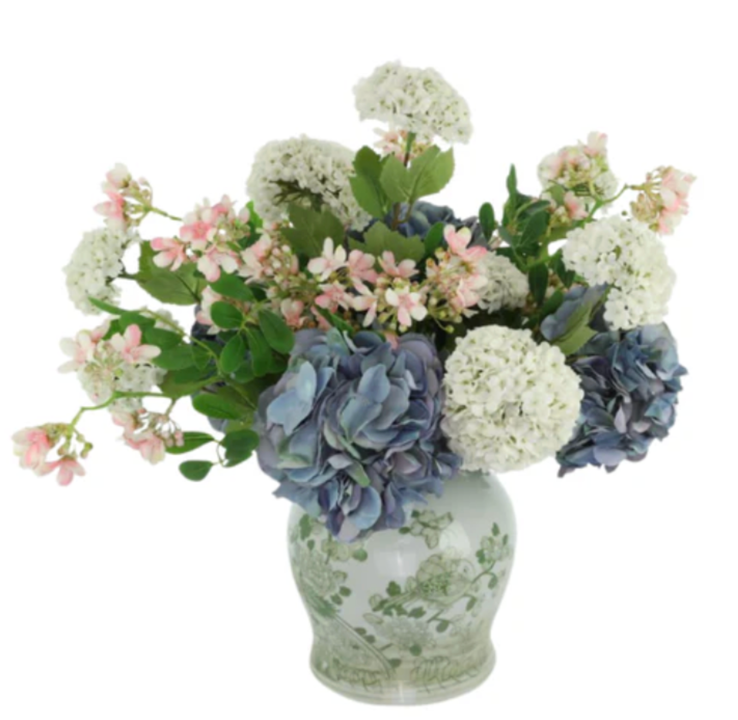 MID-SIZE GREEN HYDRANGEA GINGER JAR Arrangement