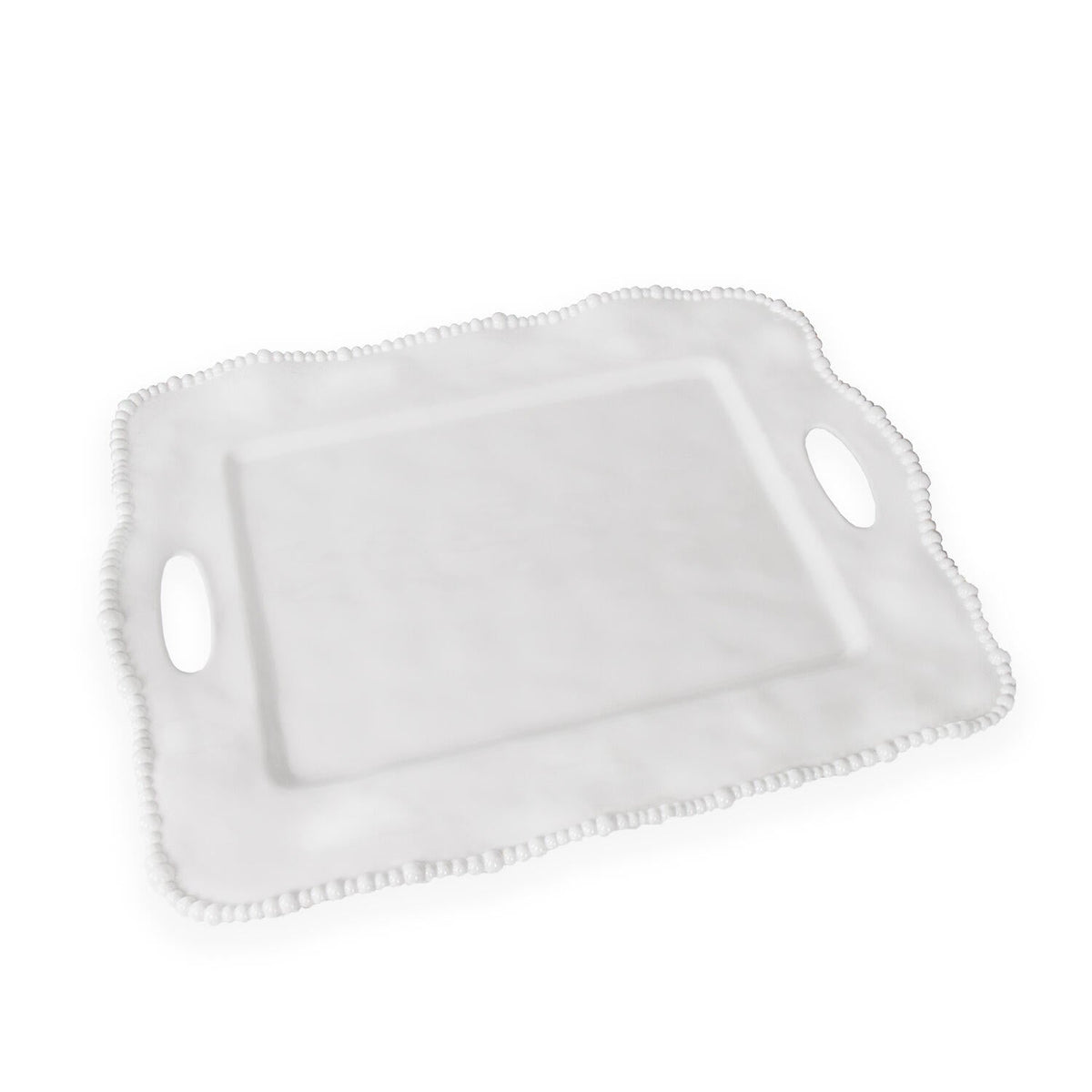 VIDA Alegria Rectangular Tray with Handles (White)