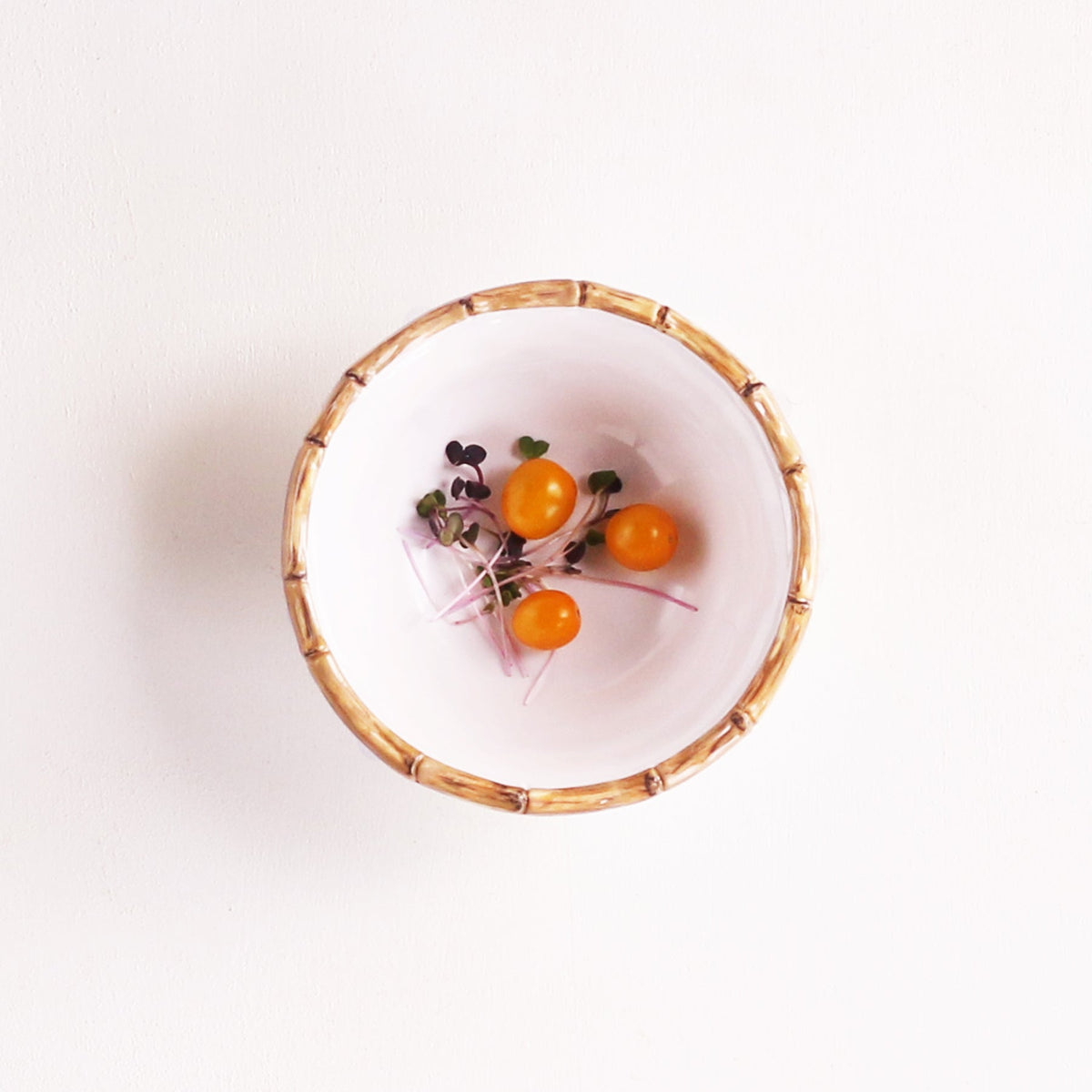 VIDA Bamboo Cereal Bowl Set of 4 (White and Natural)