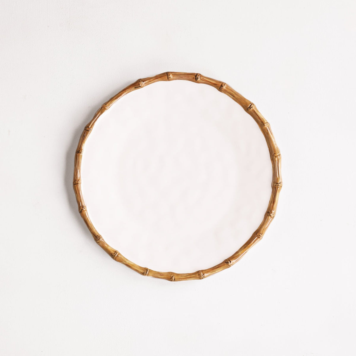 VIDA Bamboo Round Platter (White and Natural)