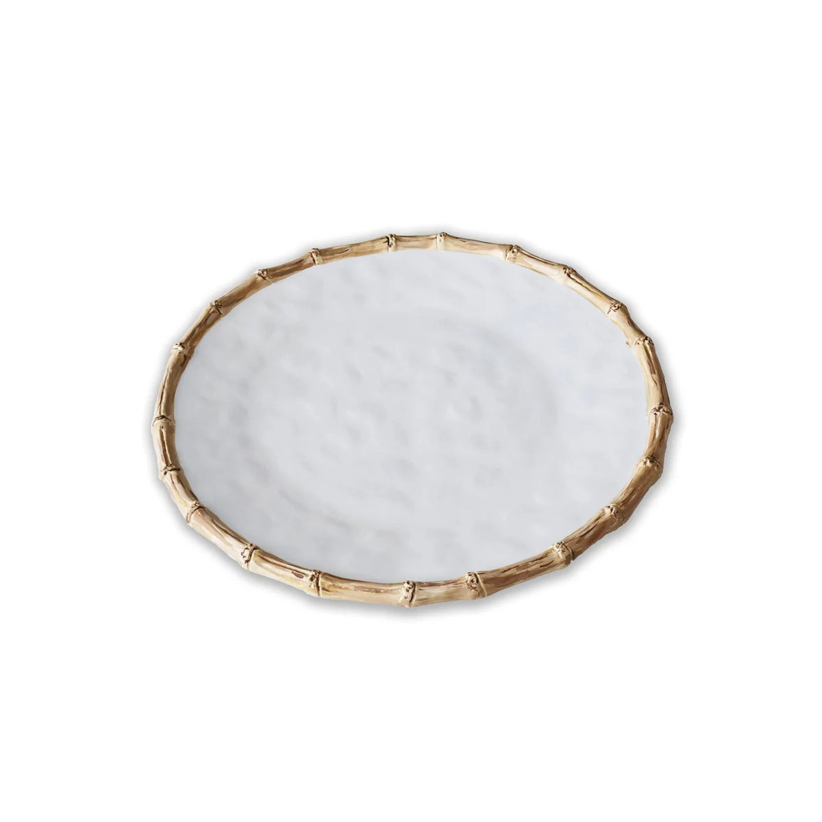 VIDA Bamboo Round Platter (White and Natural)