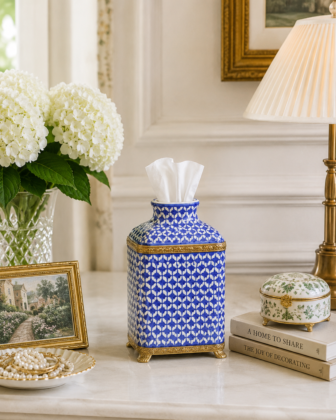 Fish Scale Ormolu Tissue Box