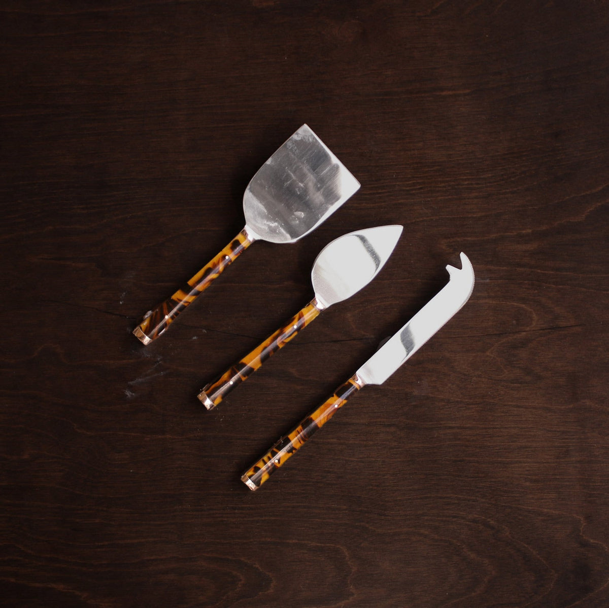 VIDA Tortoise and Stainless Cheese Set of 3