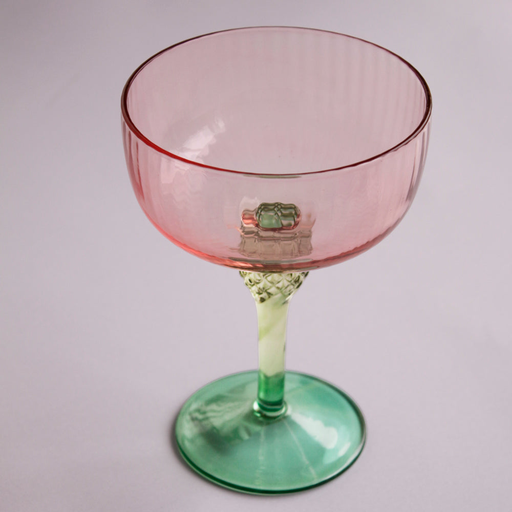 GLASS Aquarelle Coupe Set of 4 (Multi) 8 fl oz