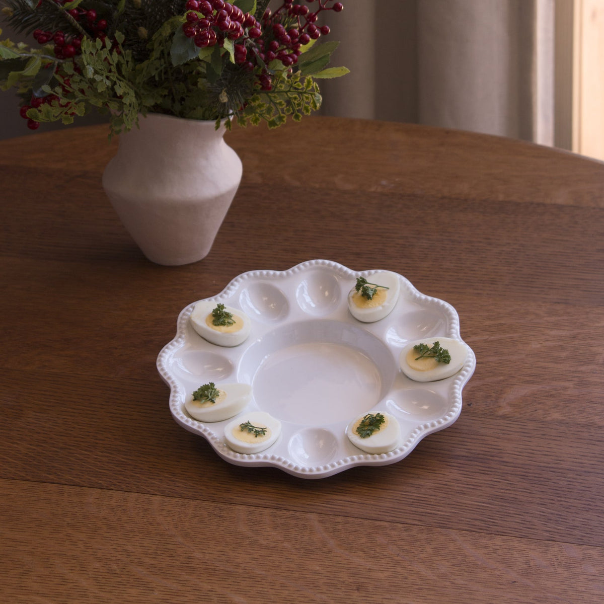 VIDA Alegria Deviled Egg Platter (White)