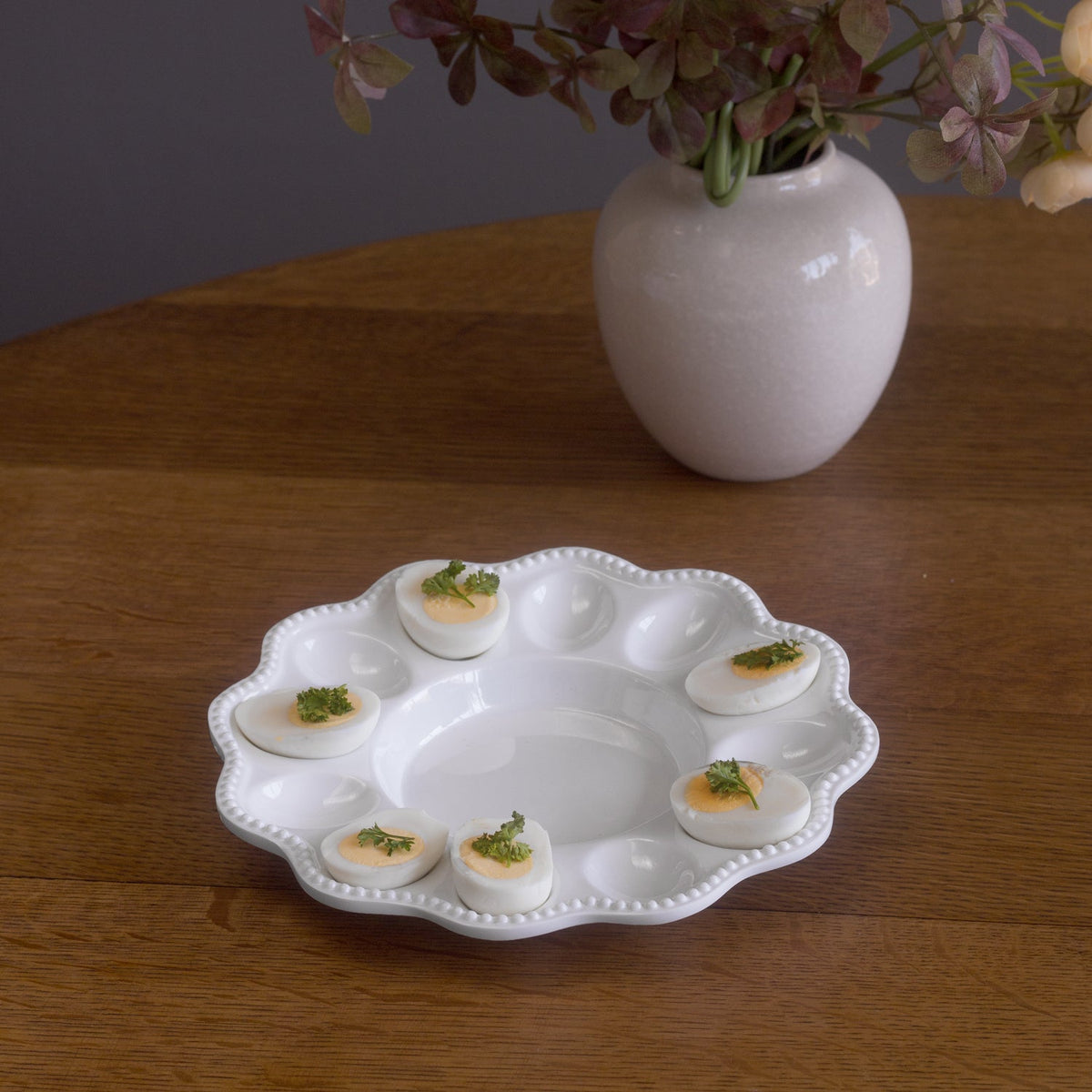 VIDA Alegria Deviled Egg Platter (White)