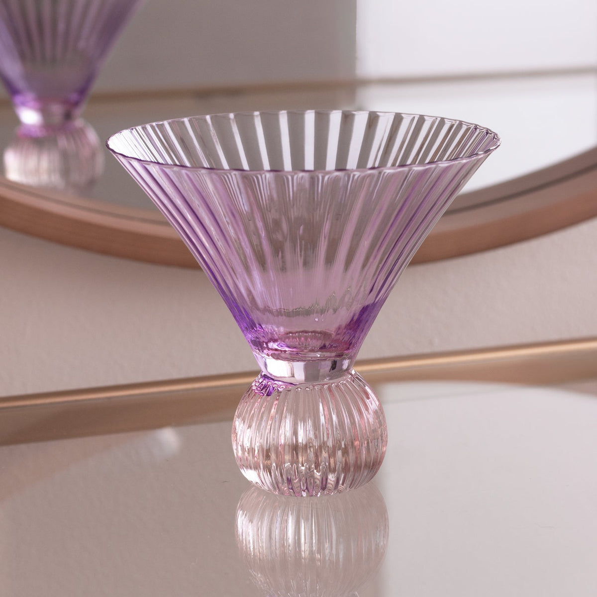 GLASS Venice Martini Set of 4 (Violet and Pink) 8 fl oz