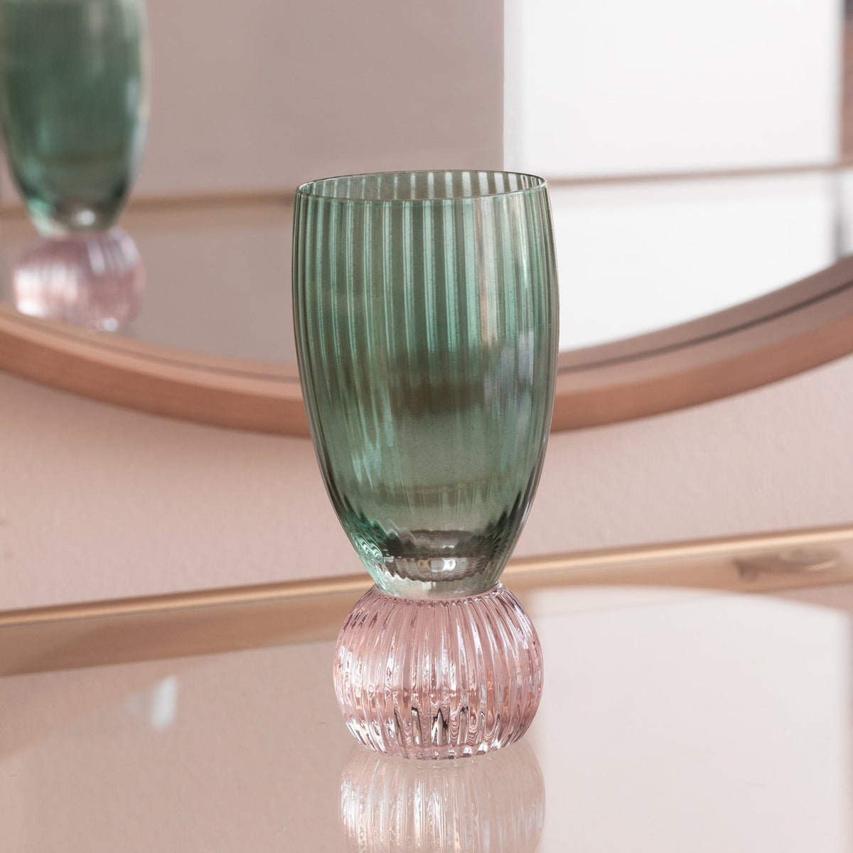 GLASS Venice Shot Glass Set of 4 (Green and Lavender) 6 fl oz