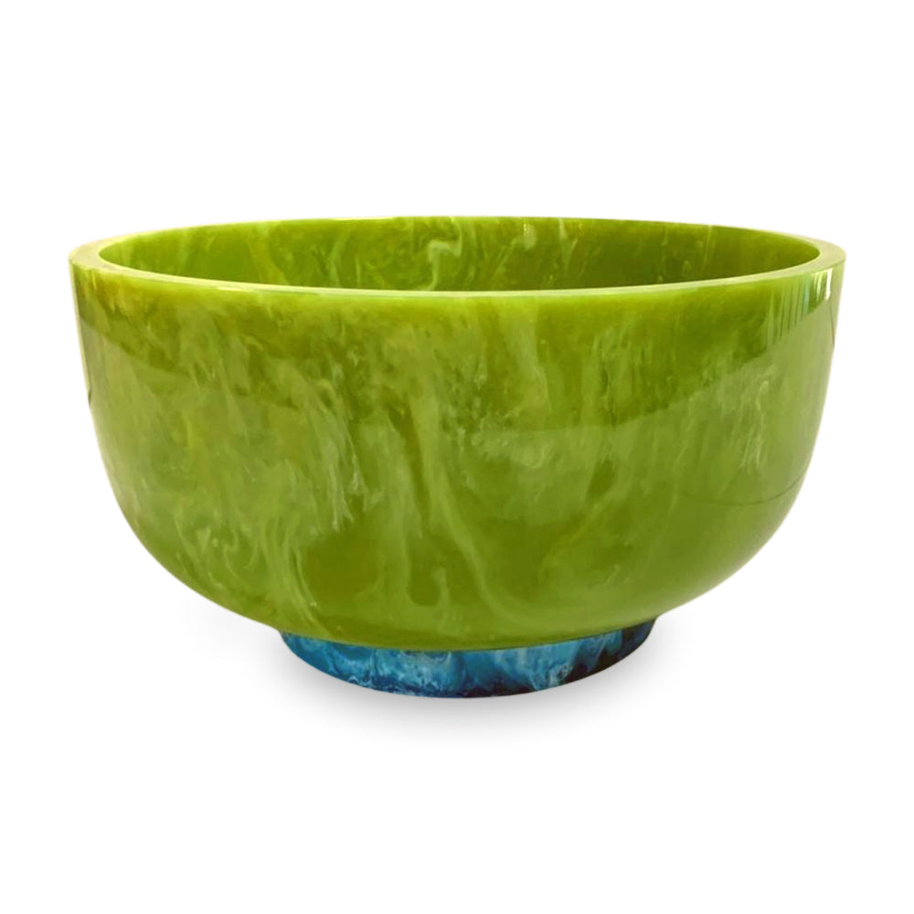 RESIN Rio Large Bowl with Base (Green and Blue)