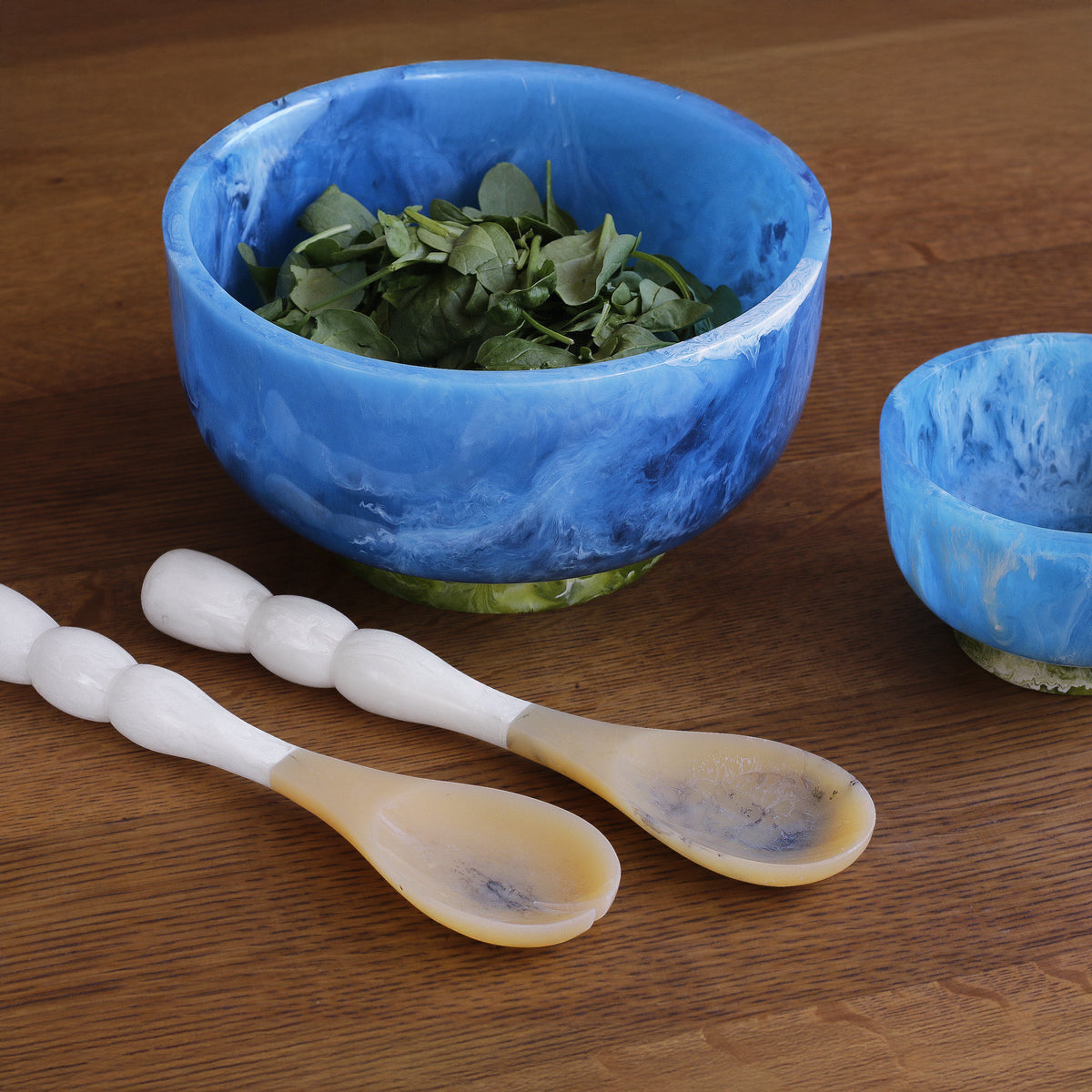 RESIN Rio Small Bowl with Base (Blue and Green)