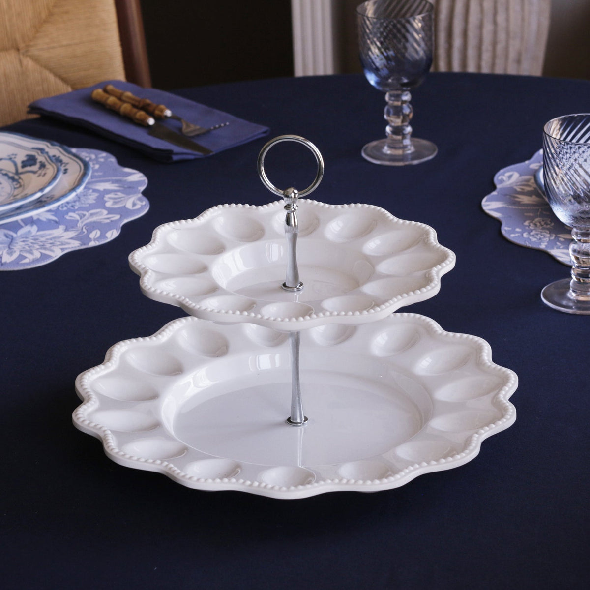 VIDA Alegria Two Tiered Egg Server White