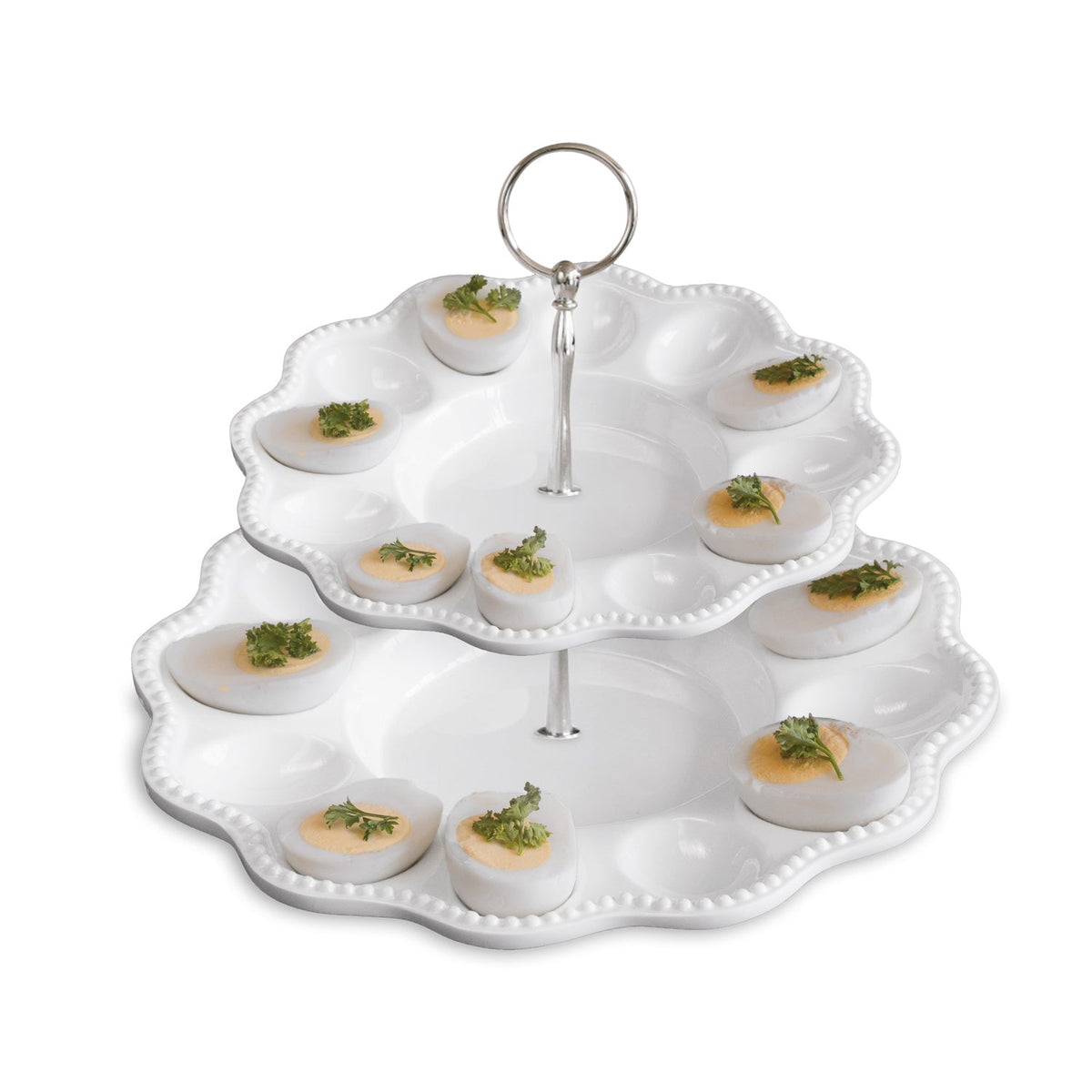 VIDA Alegria Two Tiered Egg Server White
