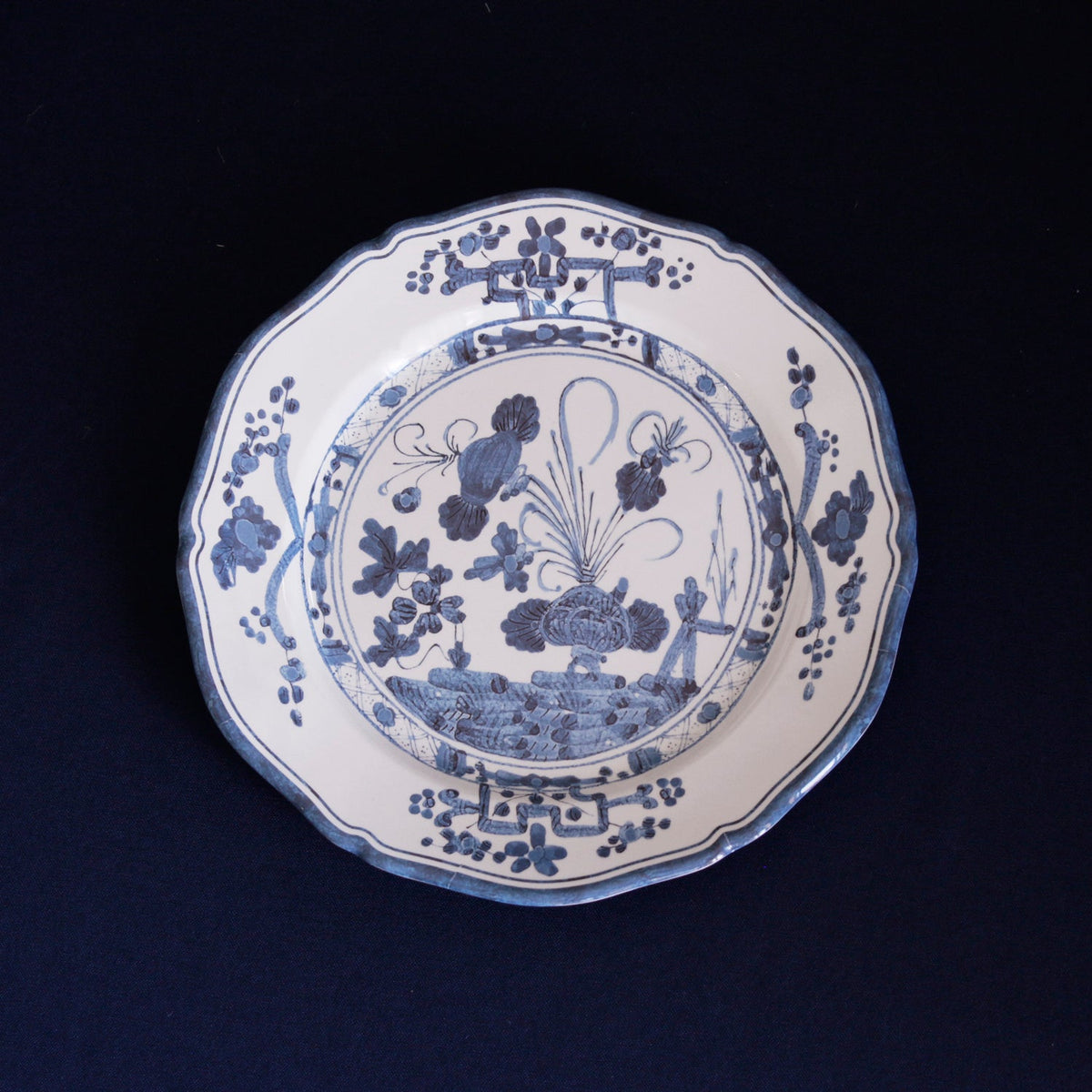 VIDA Faenza Dinner Plate Set of 4 (White and Blue)