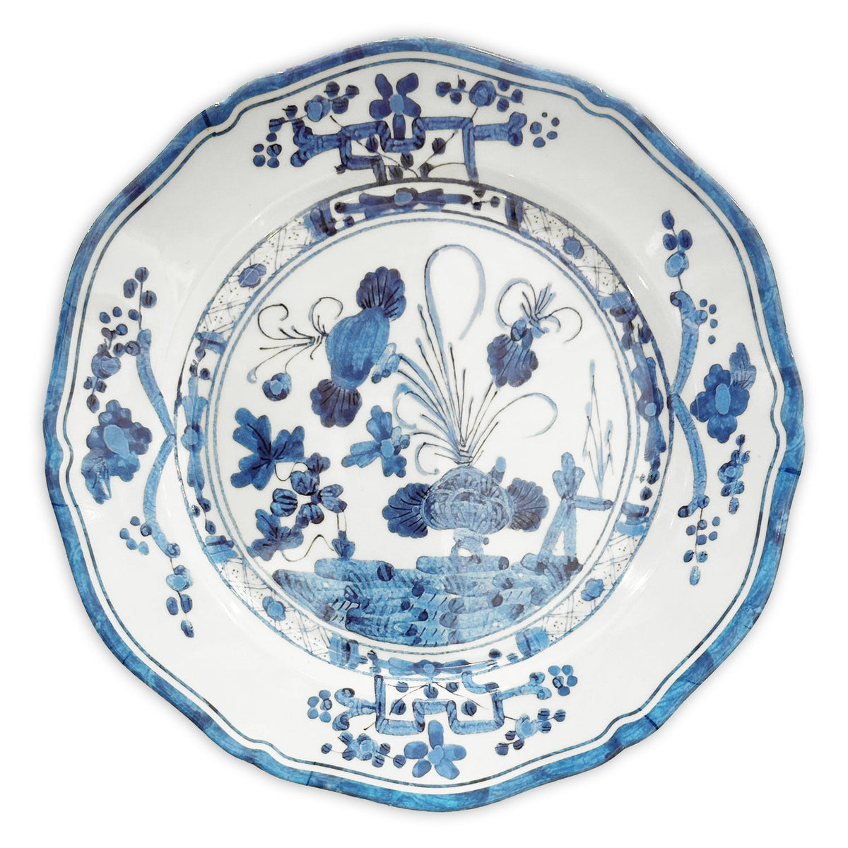 VIDA Faenza Dinner Plate Set of 4 (White and Blue)