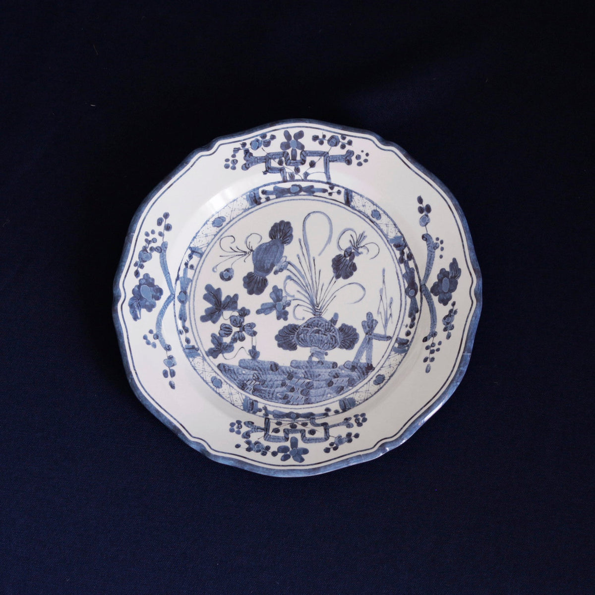 VIDA Faenza Salad Plate Set of 4 (White and Blue)
