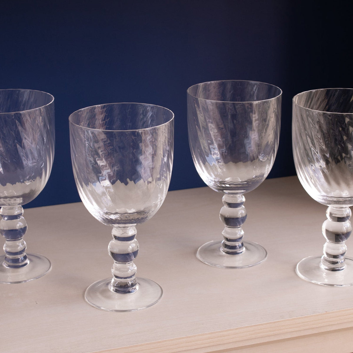 GLASS French Swirl All Purpose Set of 4 (Clear) 20 fl oz