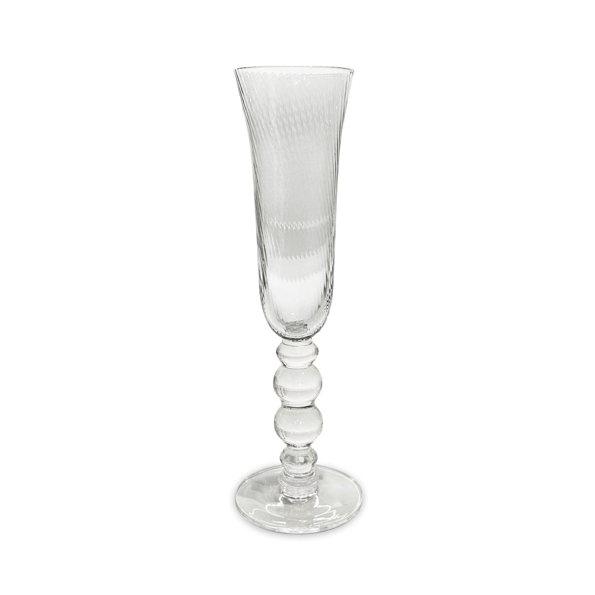 GLASS French Swirl Champagne Flute Set of 4 (Clear) 6 fl oz