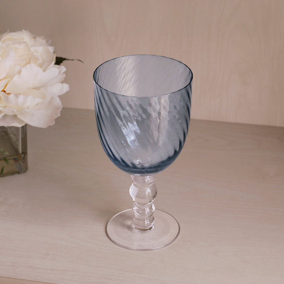 GLASS French Swirl All Purpose Set of 4 (Blue) 20 fl oz