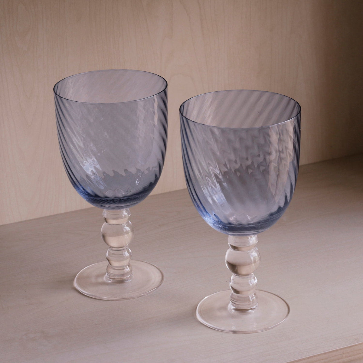 GLASS French Swirl All Purpose Set of 4 (Blue) 20 fl oz
