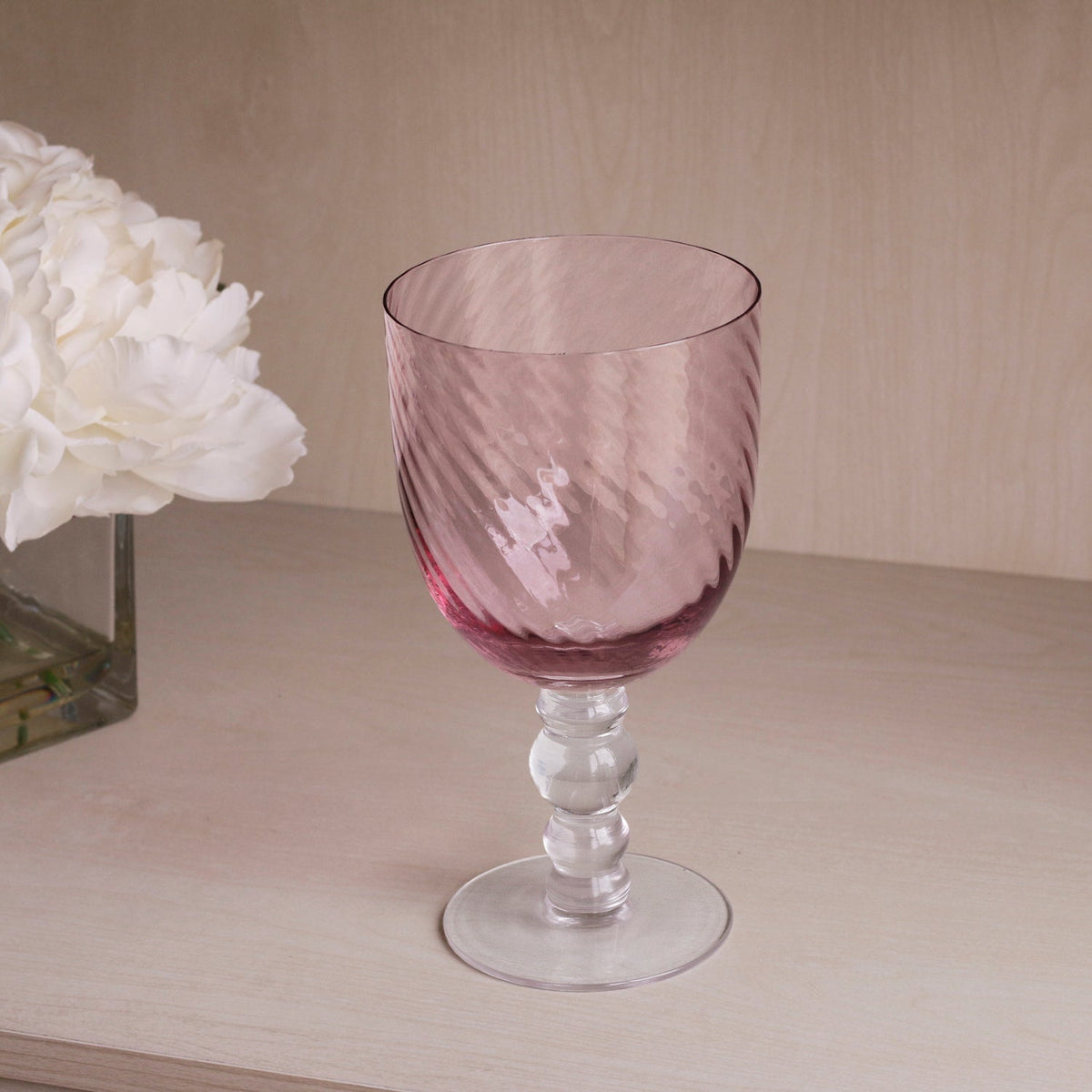GLASS French Swirl All Purpose Set of 4 (Pink) 20 fl oz