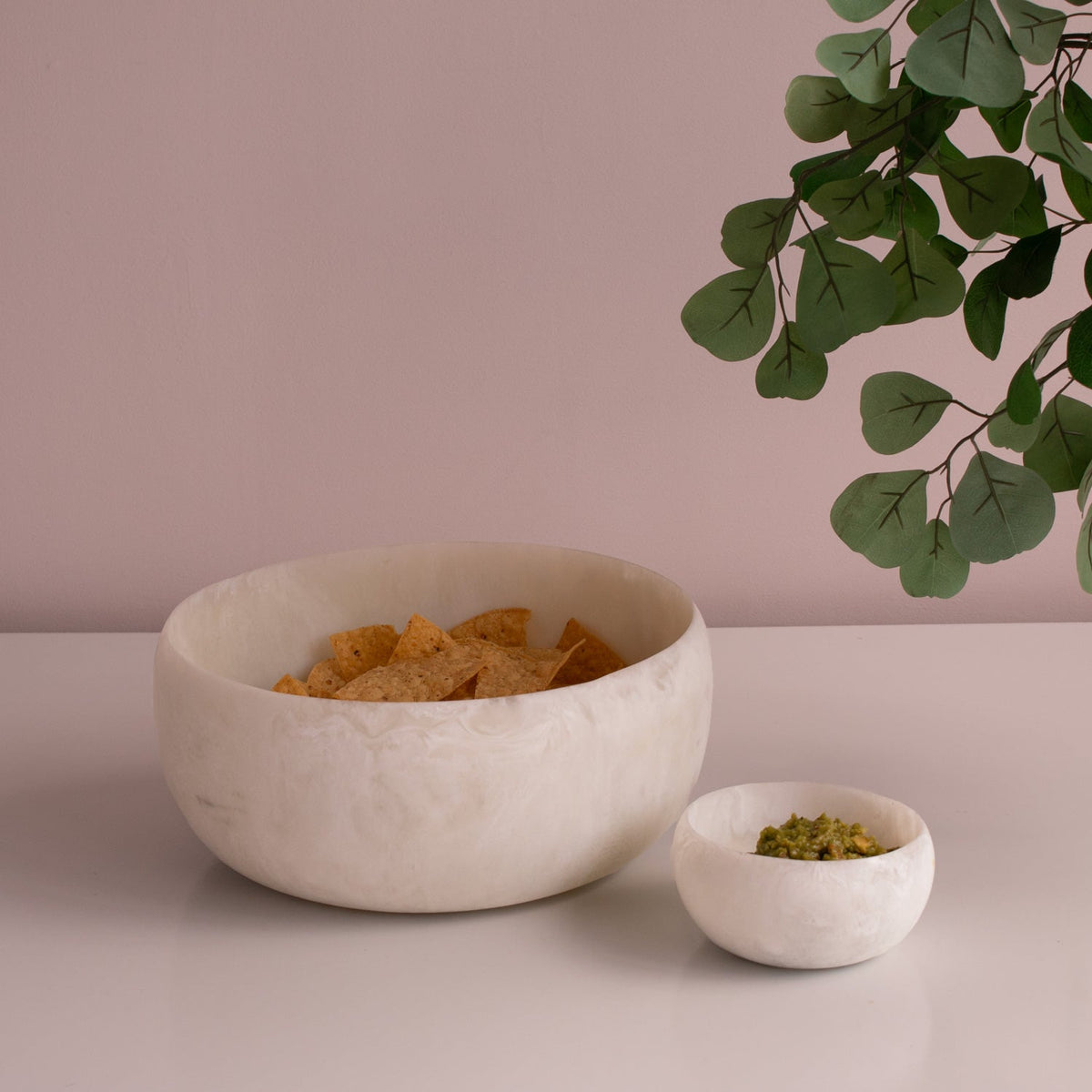 RESIN Sorbet Large Round Bowl Coconut