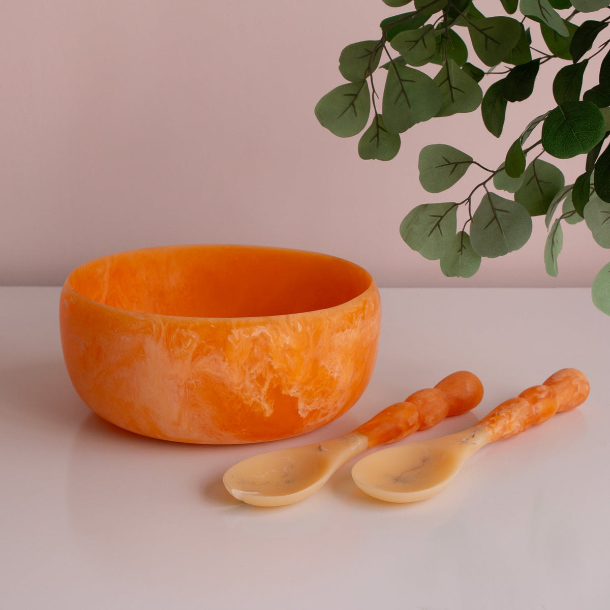 RESIN Sorbet Large Round Bowl Tangerine