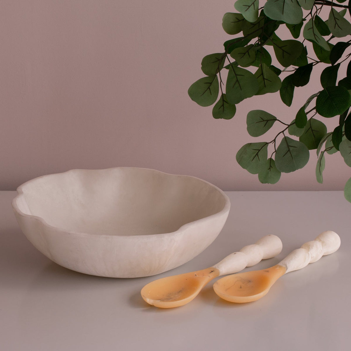 RESIN Sorbet Salad Servers Coconut