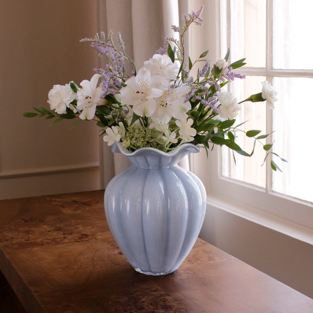 GLASS Petal Large Vase Periwinkle