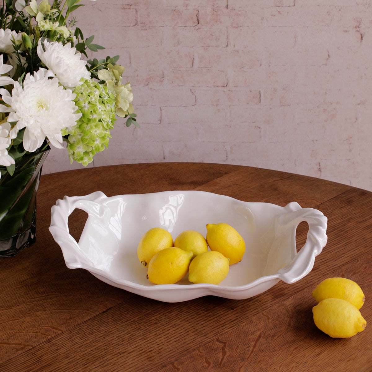 VIDA Sasha Medium Bowl with Handles White