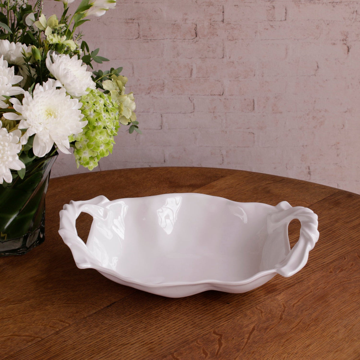 VIDA Sasha Medium Bowl with Handles White