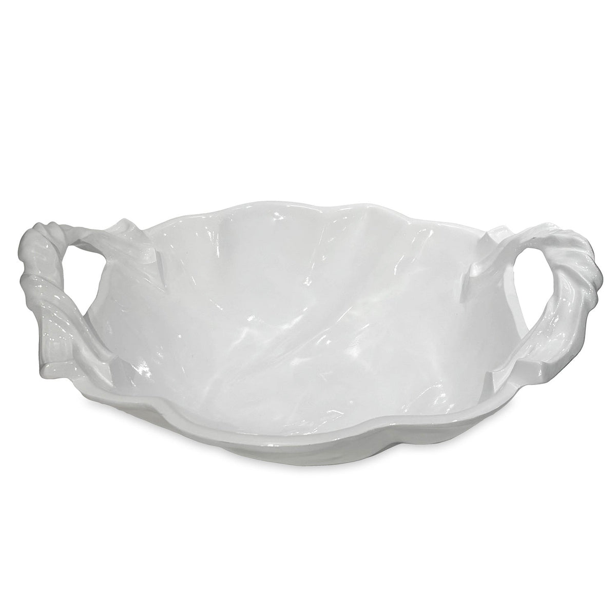 VIDA Sasha Round Large Bowl with Handles White