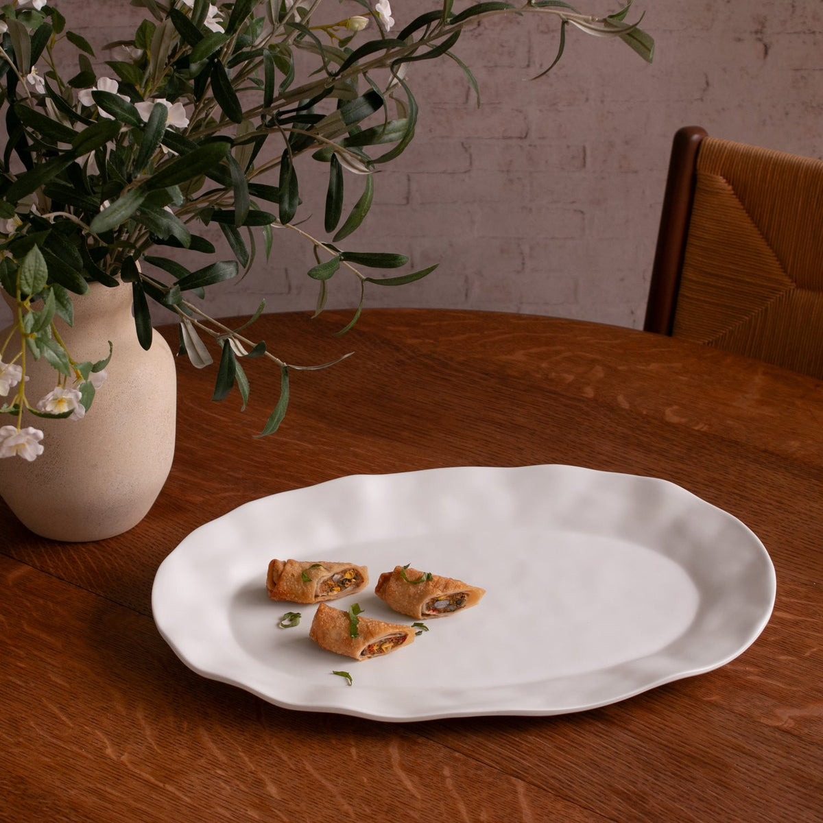 VIDA Nube Large Oval Platter (White)