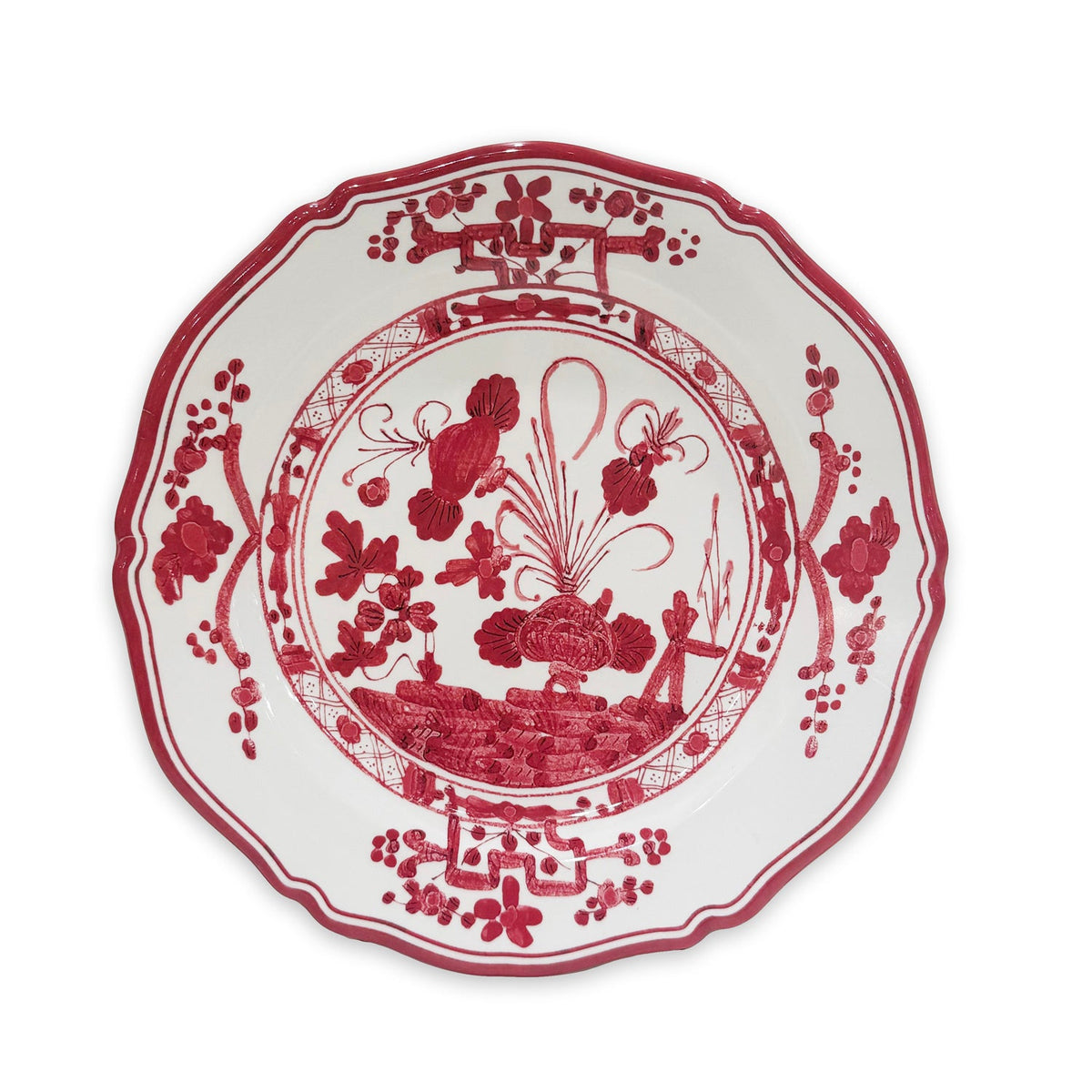 VIDA Faenza Dinner Plate Set of 4 (White and Red)