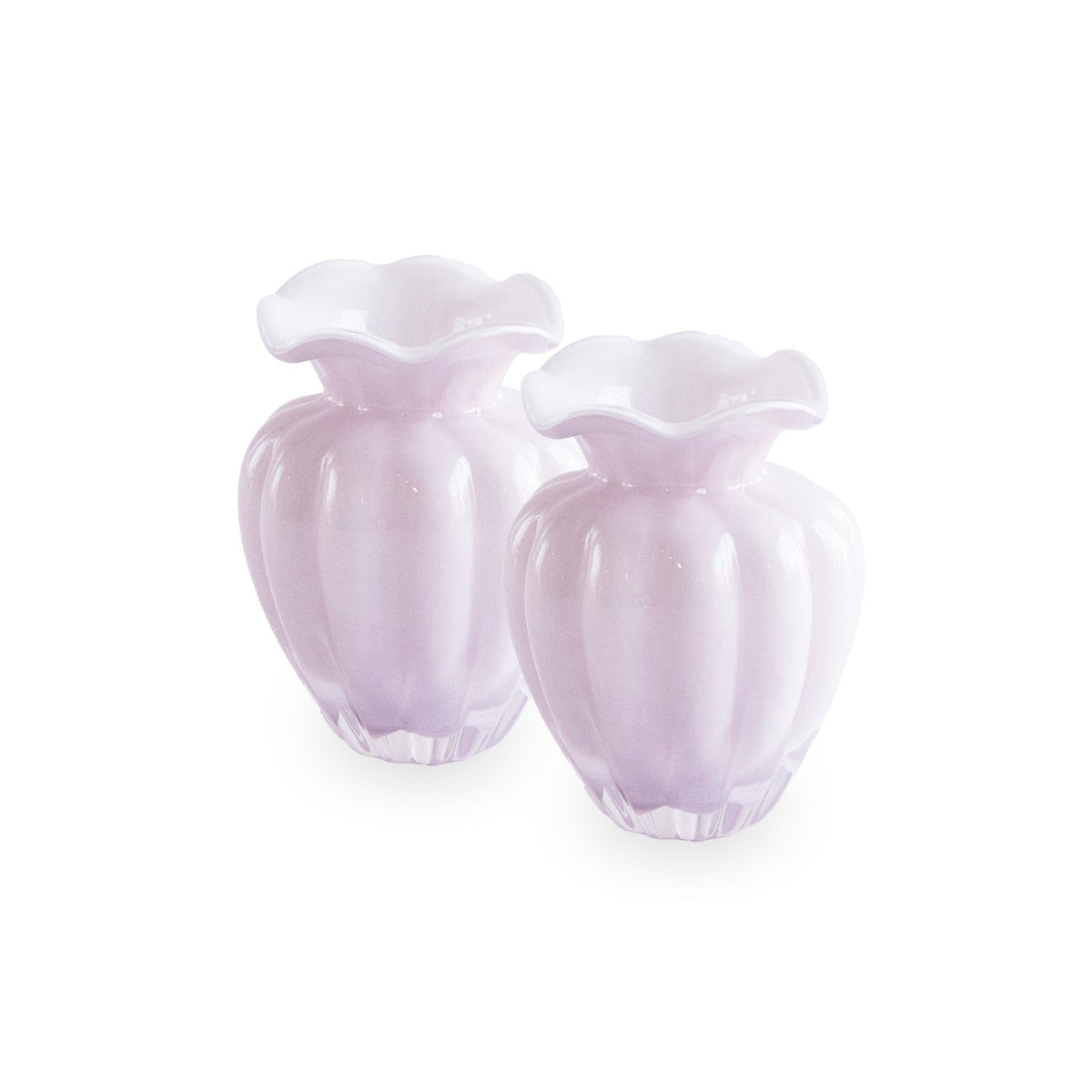 GLASS Petal Small Vase Set of 2 (Camellia)