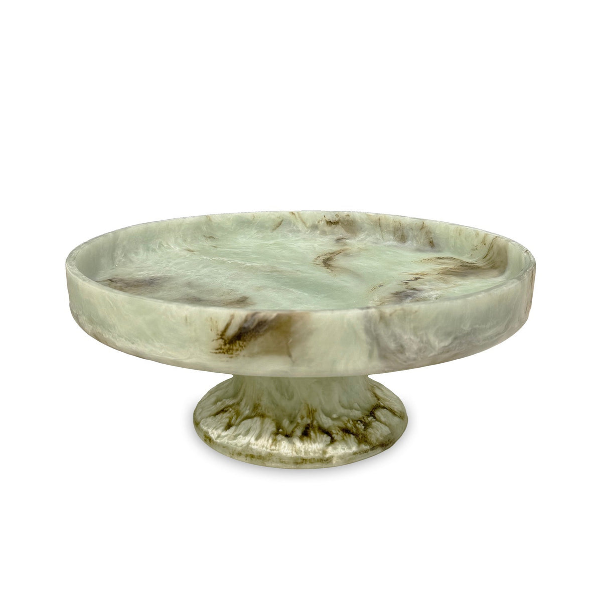 RESIN Giada Pedestal Cake Plate (Jade Swirl)