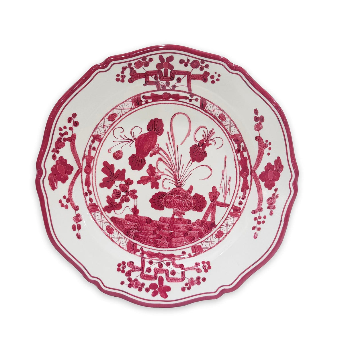 VIDA Faenza Dinner Plate Set of 4 (Deep Pink and White)
