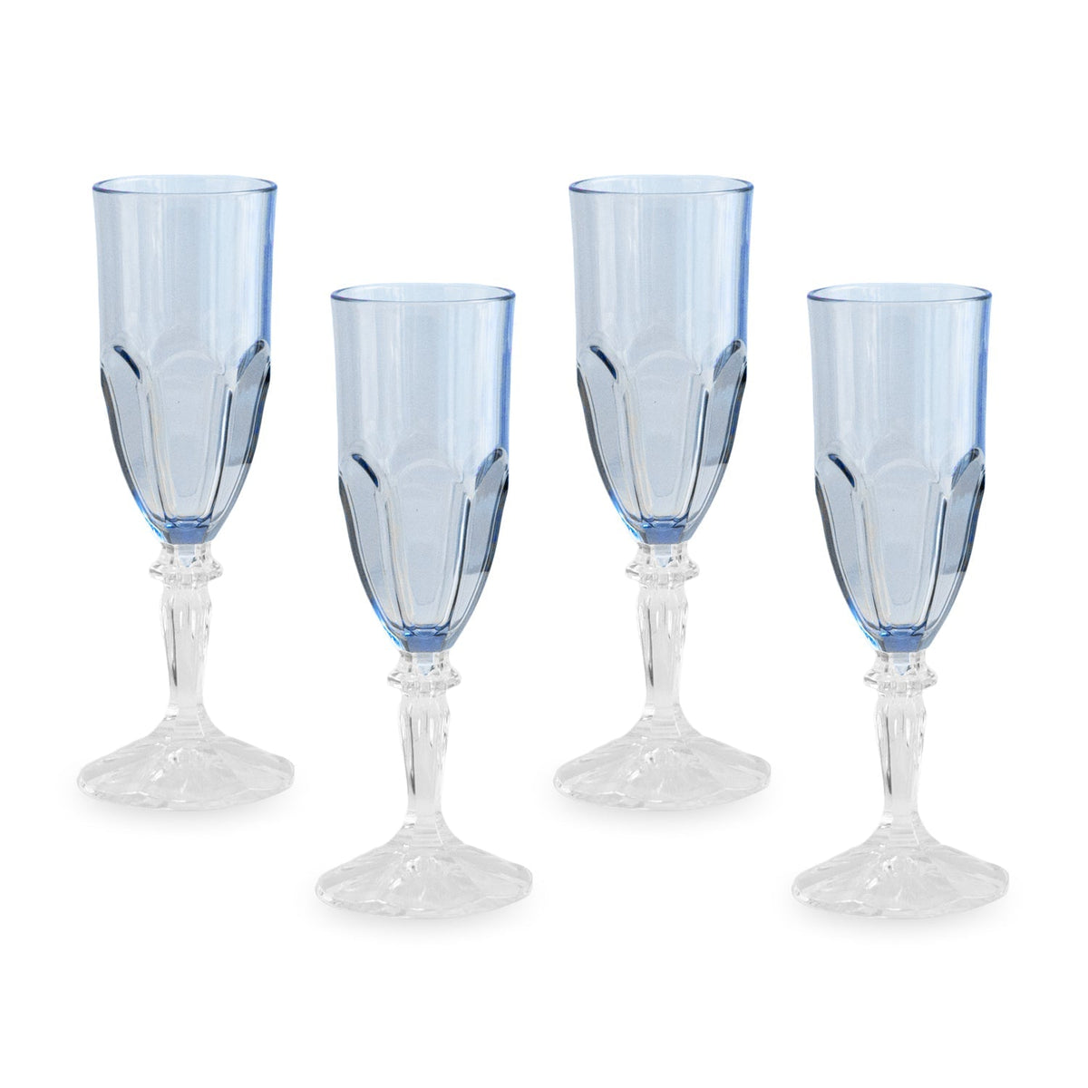 VIDA Octavia Acrylic Flute Set of 4 (Blue) 8 fl oz