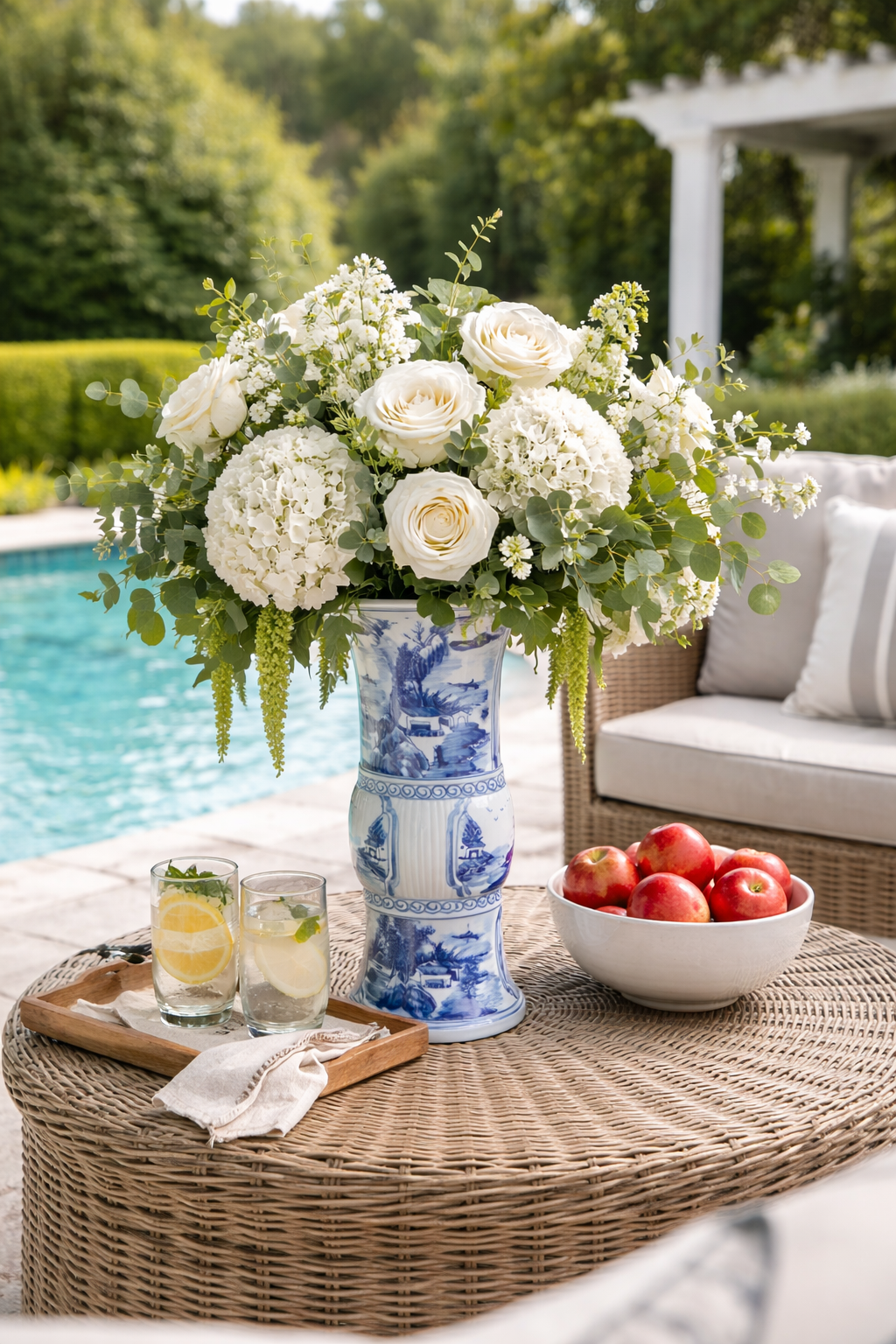 Grand Scenic Trumpet Vase
