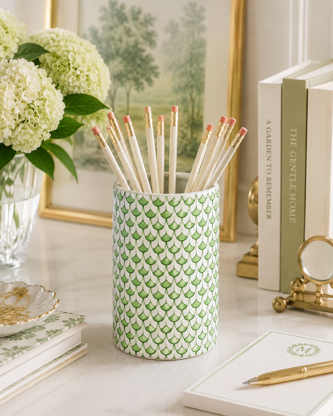 Mini Green Fish Scale Bud Vase