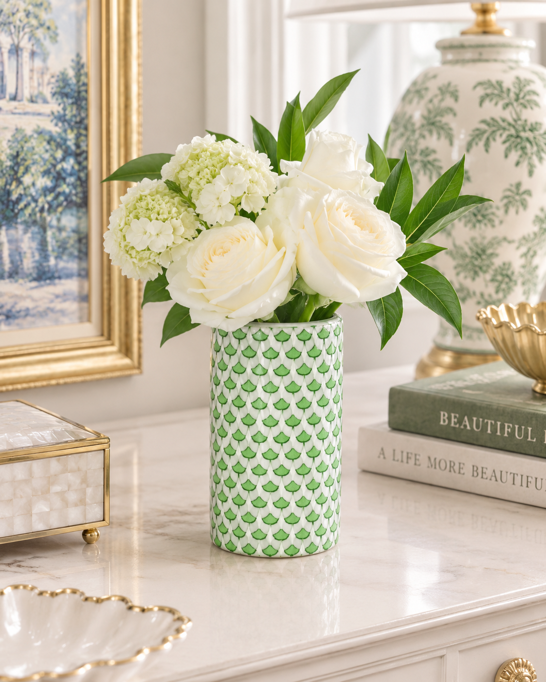 Mini Green Fish Scale Bud Vase