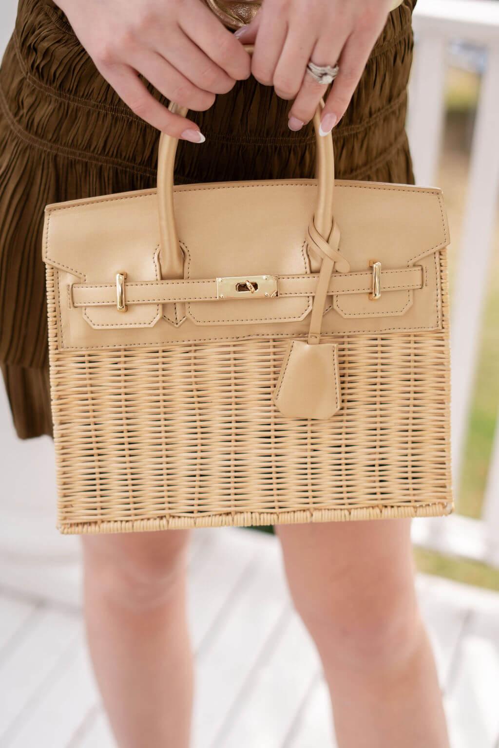 Margo Camel - Wicker Handbag