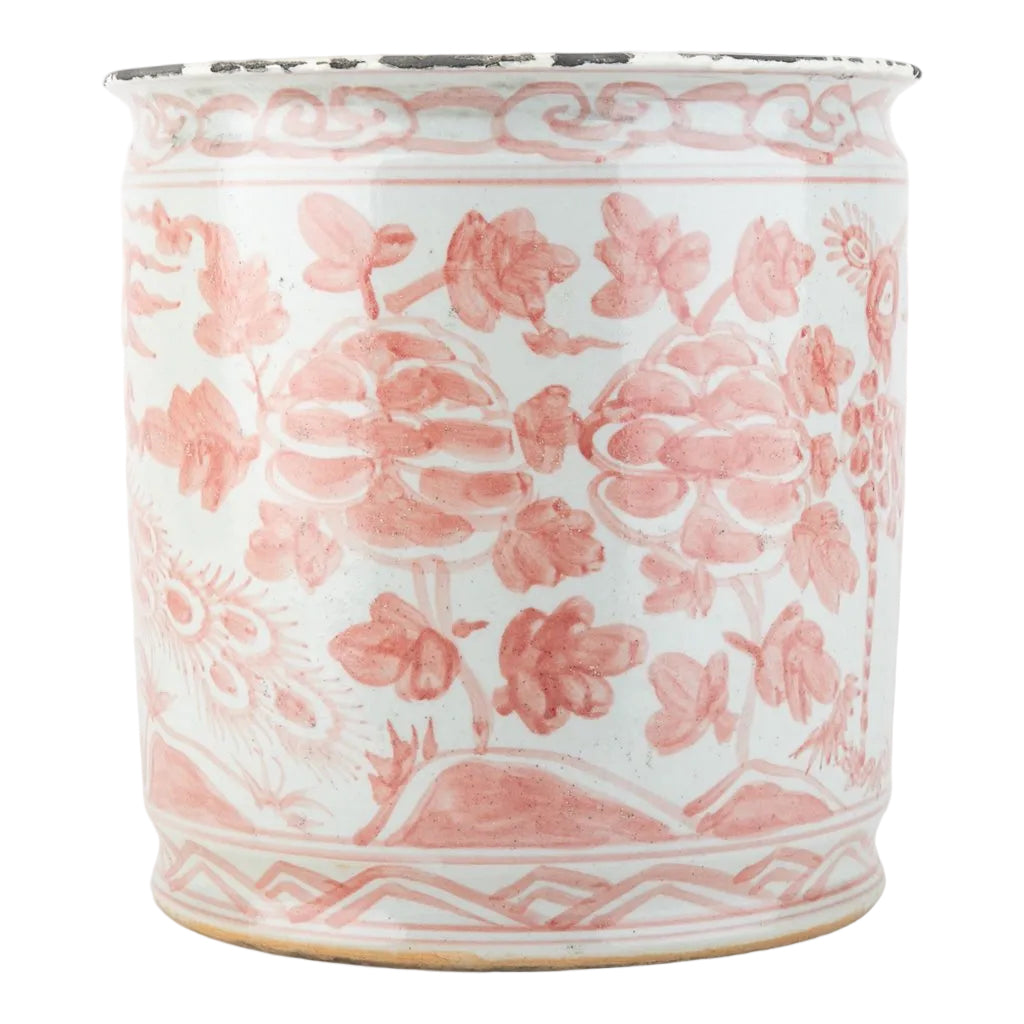 Antique Finish Pot-Red Bird