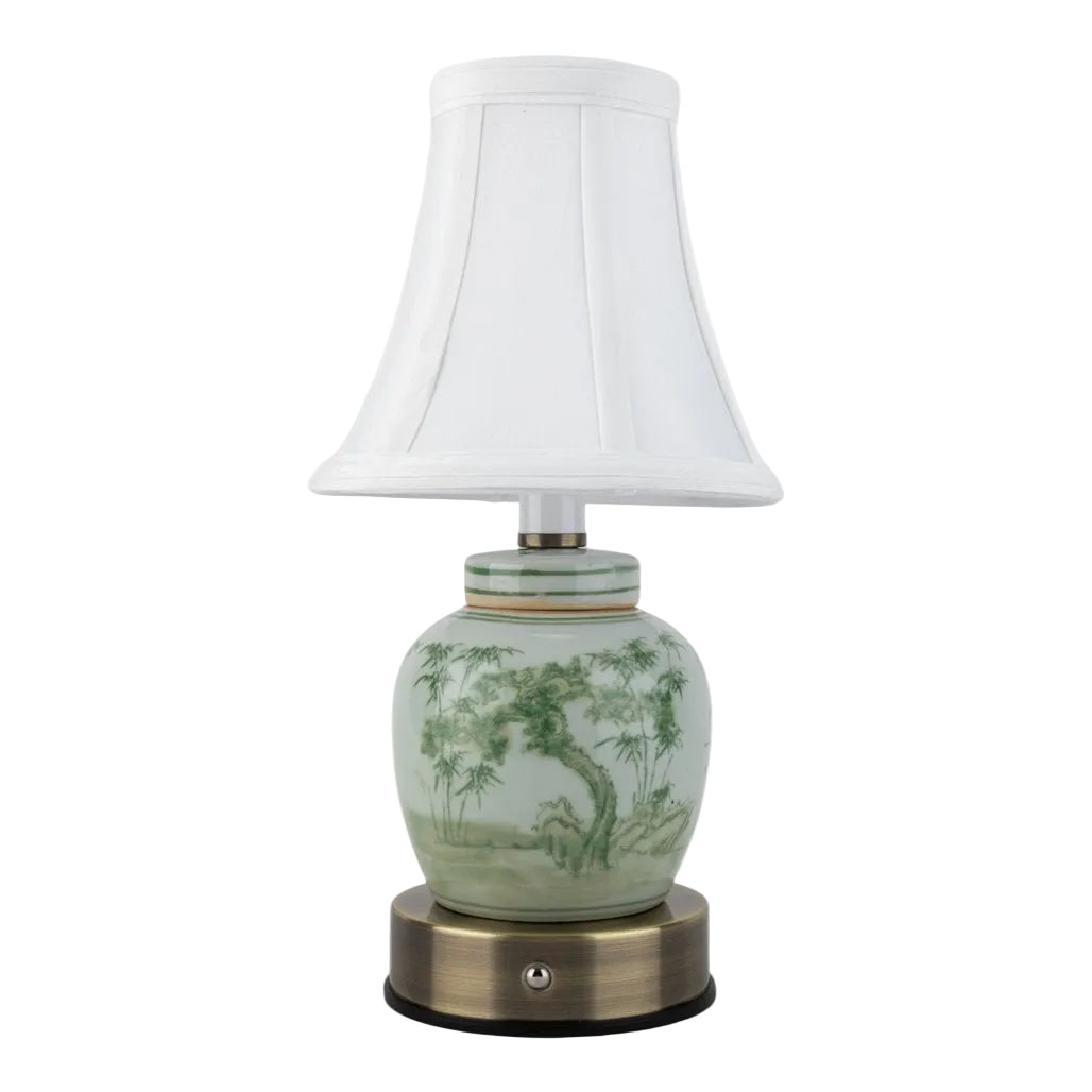 Green Bamboo Jar Rechargeable Lamp