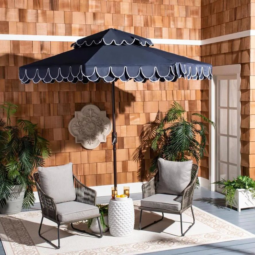 Safavieh Elegant Valance 9Ft Double Top Umbrella , PAT8206