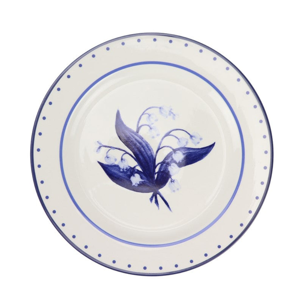 Lily of the Valley Blue and White Dinner Plate